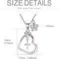 wholesale 925 Sterling Silver Plated Gold Cubic Zirconia Cross Necklace Birthstone Jewelry for Women Baptism Communion Confirmation Gifts-0-6