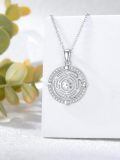 wholesale 925 Sterling Silver Labyrinth Star of David Moon & Sun Necklace for Women-0-2