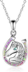 wholesale Horse Gifts For Women Horseshoe Necklace Sterling Silver Horse Necklace Horse Lover Gifts For Women Wife Mom Fashion Jewelry Birthday Graduation -0-0