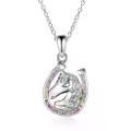 TOUPOP Sterling Silver & Stone Horse Lover Necklace Gift for Women-0-0