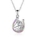TOUPOP Sterling Silver & Stone Horse Lover Necklace Gift for Women-0-0