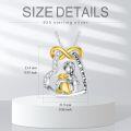 wholesale 925 Sterling Silver 925 Infinity Heart Girl & Gold Bunny Pendant Necklace-0-1