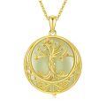 wholesale 925 Sterling Silver Tree Of Life Pendant Necklace Wholesale With Green Gemstone-0-26