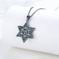 wholesale 925 Sterling Silver & Black Turquoise Star of David Pendant Necklace - Jewish  for Women-0-1