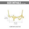 TOUPOP 14K Gold CZ Heartbeat Nurse Necklace, 16+2 Inch-0-3
