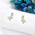 wholesale 925 Sterling Silver Giraffe Stud Earrings with Yellow Spots and Black Accents for Women Girls Mother's Day Gift-0-2