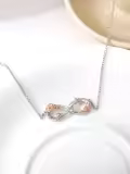 TOUPOP Sterling Silver Infinity Rose Necklace For Women Anniversary Birthday Mothers Day Gifts-0-2