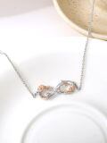 TOUPOP Sterling Silver Infinity Rose Necklace For Women Anniversary Birthday Mothers Day Gifts-0-2