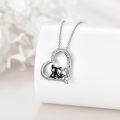 wholesale 925 Sterling Silver Love You Forever Cat Pendant Necklaces for Women Girls Gifts Jewelry Accessories-0-4