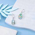 wholesale 925 Sterling Silver Abalone Shell Dragonfly Filigree Teardrop Dangle Leverback Earrings-0-2