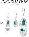 wholesale Filigree Earrings For Women 925 Sterling Silver Teardrop Gemstone Dangle Earrings Fine Jewelry Christmas Gifts For Women -0-4