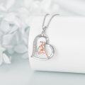 wholesale 925 Sterling Silver Soccer Girl Pendant Necklace - I Love You Forever-0-2