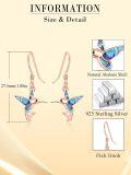 wholesale 925 Sterling Silver with Abalone Shell Inlay Hummingbird Drop Earrings for Women-0-11