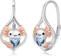 wholesale 925 Sterling Silver Sloth Heart Leverback Earrings for Women Girls Gifts-Axolotl