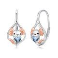 wholesale 925 Sterling Silver Sloth Heart Leverback Earrings for Women Girls Gifts-0-0