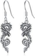 wholesale 925 Sterling Silver Dragon Shape Hypoallergenic Dangle Hook Earrings for Women and Girls-0-0