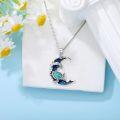 wholesale 925 Sterling Silver Turquoise Wave Moon Tree of Life Compass Pendant Necklace for Women Mom Ocean Lover -0-3
