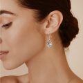 wholesale 925 Sterling Silver Platinum Plated Moss Agate Celtic Triskele Drop Earrings-0-1
