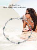wholesale 925 Sterling Silver Turquoise Beaded Chain Anklet Bracelet for Women-0-56