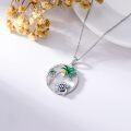 wholesale 925 Sterling Silver Opal Sea Turtle & Palm Tree Necklace for Women-0-3
