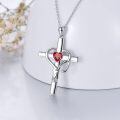 wholesale 925 Sterling Silver Metal Stone Stethoscope Cross Pendant Necklace for Nurse Doctor Graduation Gift-0-1