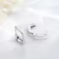 wholesale 925 Sterling Silver Opal Huggie Hoop Earrings Wholesale with White Stones and Yellow Highlights for Women-0-1