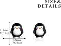 wholesale 925 Sterling Silver Penguin Stud Earrings - Cute Black and White Design-0-4