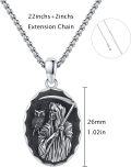 wholesale 925 Sterling Silver Grim Reaper Owl Pendant Necklace Mens Gothic s-0-6