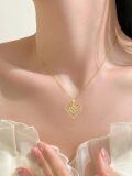 TOUPOP 14k Solid Gold Celtic Knot Necklace, Irish Amulet Pendant Gift-0-2