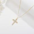 wholesale 14K Gold Diamond Cross Pendant Necklace for Women - Christmas Gift-0-2