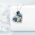 wholesale 925 Sterling Silver Abalone Shell Dog Paw Heart Pendant Necklace for Women-0-1
