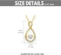 wholesale 14K Gold Round Cut Moissanite Pendant Necklaces for Women - Infinity Style with Cubic Zirconia Accents (Length: 32cm/16in)-0-2