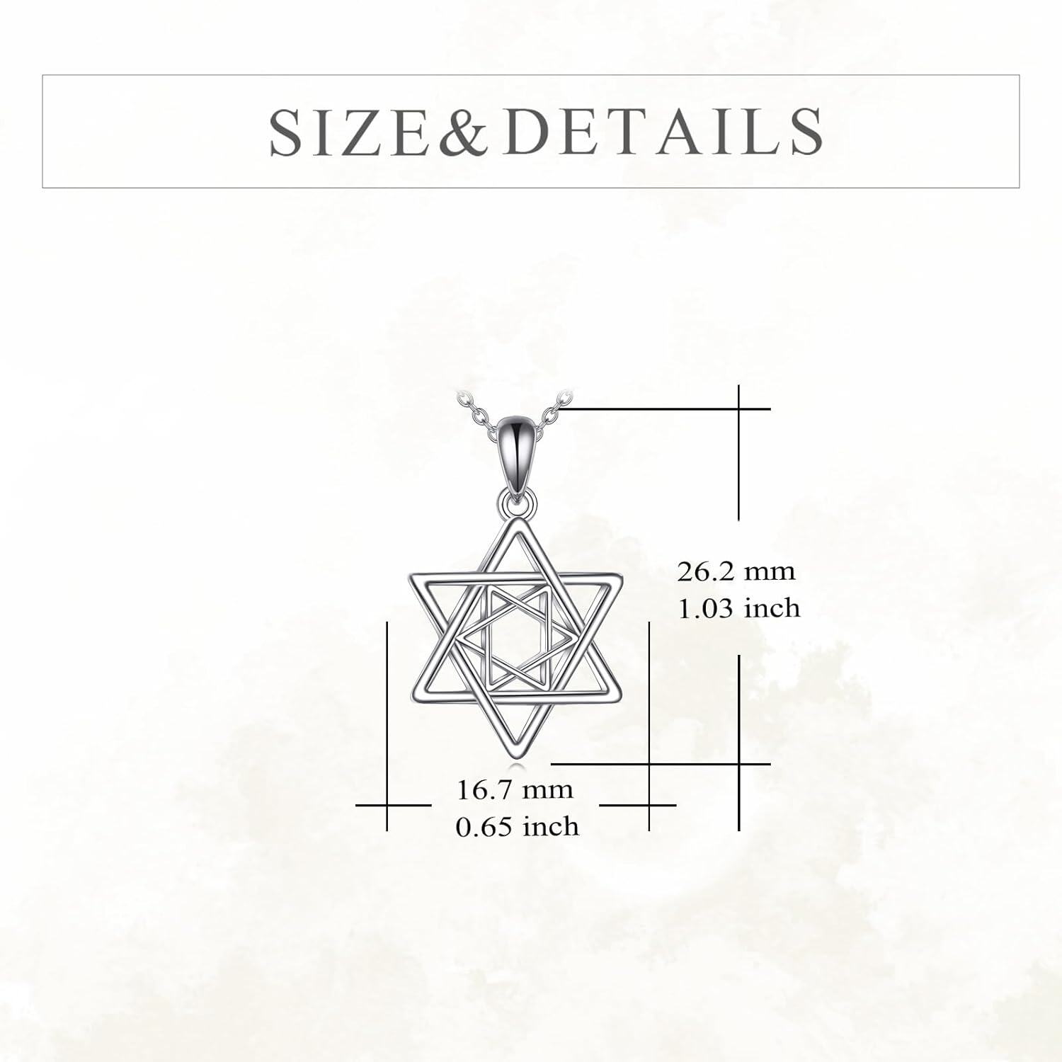 Sterling Silver Star of David Necklace Jewish Jewelry for Men Women Kids-0-3