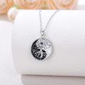 wholesale 925 Sterling Silver Tree of Life Yin Yang Necklace with Moon Sun Pendant for Men Women-0-2