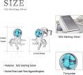 wholesale 925 Sterling Silver Turquoise Octopus Stud Earrings Sea Life s for Women Girls-0-3