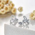 wholesale 925 Sterling Silver Platinum Plated Marquise Cut Cubic Zirconia Butterfly Stud Earrings D-VS-0-2