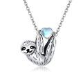 wholesale 925 Sterling Silver Sloth Pendant Necklace Wholesale Hanging On Chain-0-26
