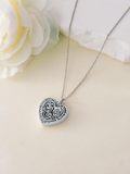 wholesale 925 Sterling Silver 925 Heart-Shaped Photo Locket Pendant with Roses and Leaves Design for Women-0-8