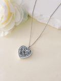 wholesale 925 Sterling Silver Heart Photo Locket Necklace Wholesale With Rose Design-0-8