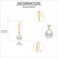 wholesale 14K Gold Pearl Heart-Shaped Drop Earrings - Elegant Holiday Jewelry for Women and Girls-0-3