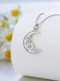 TOUPOP Sterling Silver Daisy Rose Sunflower Pendant Necklace Jewelry Gift-0-4
