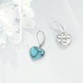 wholesale 925 Sterling Silver Metal Drusy Turquoise Heart Shape Leverback Drop Earring Gifts for Women-0-4