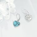 wholesale 925 Sterling Silver Metal Drusy Turquoise Heart Shape Leverback Drop Earring Gifts for Women-0-4