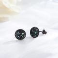 wholesale 925 Sterling Silver Round Black Onyx Stud Earrings - Hypoallergenic Punk Gothic Jewelry for Women and Men-0-7