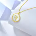 wholesale 925 Sterling Silver Mother of Pearl Scorpio Zodiac Pendant Necklace-0-2
