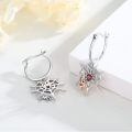 wholesale 925 Sterling Silver Hypoallergenic Red Heart & Spider Web Dangle Hoop Earrings for Women-0-5