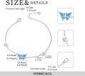 wholesale 925 Sterling Silver White Fire Opal Butterfly Chain Ankle Anklet for Women Gifts Jewelry-0-13