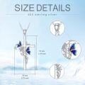 wholesale 925 Sterling Silver Cross Pendant Necklace w/ Butterflies & Flowers - Christian  for Her-0-4