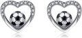 wholesale Sterling Silver Soccer Earrings with Stones - Hypoallergenic Sports Jewelry Gift for Women Fans Athletes-0-0