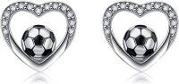 wholesale Sterling Silver Soccer Earrings with Stones - Hypoallergenic Sports Jewelry Gift for Women Fans Athletes-Softball Earrings